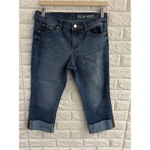 N Y & C WOMENS JEANS SIZE 6 LOW RISE SLIM CROP MEDIUM WASH DENIM